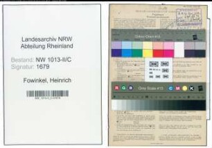 Entnazifizierung Heinrich Fowinkel , geb. 14.11.1901 (Schlosser)