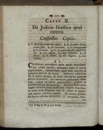 Caput II. De Judicio Duelico apud exteros.