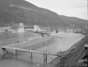 Hochwasser Schleusenbaustelle Neckargemünd