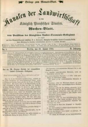 No. 5. Berlin, den 29. Januar 1862. II. Jahrgang.
