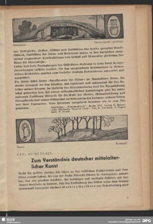 Zum Verständnis deutscher mittelalterlicher Kunst