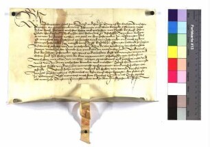 Lehenbrief Propst Albrechts II. zu Ellwangen für Philipp von Helmstatt zu Bischofsheim, Sohn des Erhard von Helmstatt, über 1/6 am großen und kleinen Zehnten zu Östringen