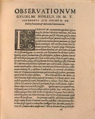 Observationum in M. Ciceronis libros quinque de finibus bonorum et malorum commentarius
