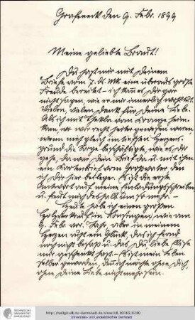 Brief vom 09.02.1899