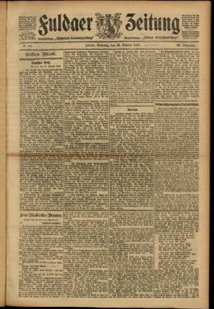 Erste Ausgabe vom Samstag, den 28. Oktober 1905.