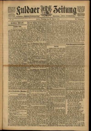Erste Ausgabe vom Samstag, den 28. Oktober 1905.