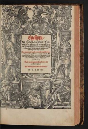Egesippi/|| des Hochberühmten Für=||trefflichen Christlichen Geschichtschrei=||bers/ Fünff Bücher: Vom Jüdischen Krieg/|| vnd endlicher zerstörung der ... || Statt Jerusalem.|| Jetz newlich auß dem Latein ... ver=||teutschet/ [v.(Conradus Lautenbach Pfarherr || zu Hunaweiler.||) ... || vnnd mit Concordantzen beydes auff die Heylige || Bibel vnd vnsern newen Teutschen Jose=||phum gerichtet.|| ... ||