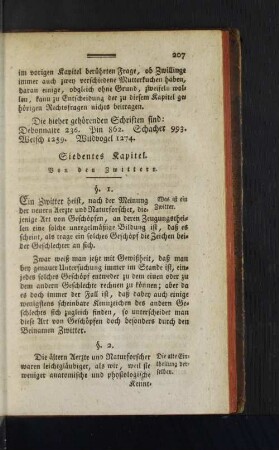 Siebentes Kapitel. Von den Zwittern.