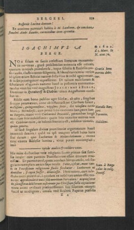Ioachimus à Berge.