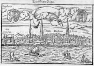 Riga (Illustration aus Münster/Cosmographia)