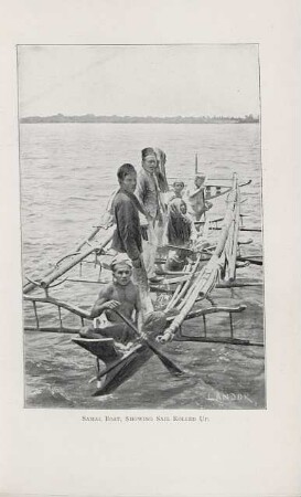 Samal boat, showing sail rolled up