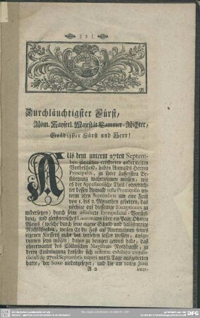 [Remonstration und Bitte]