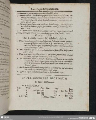 Index Secundus Dictorum