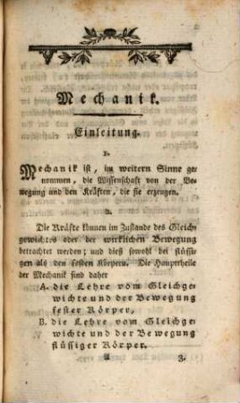 Mechanik und ihre gesammte Theile