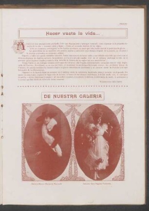 De nuestra galería : [Fotografías de] Señorita Blanca Margarita Martinelli [y] Señorita Sara Regules Fernández