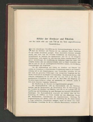 Abfuhr der Abwässer und Fäkalien