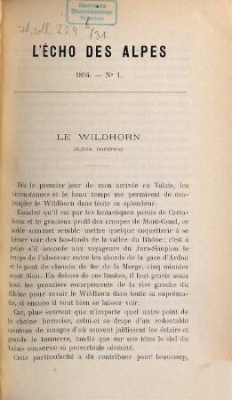 L' echo des alpes. 31. 1894