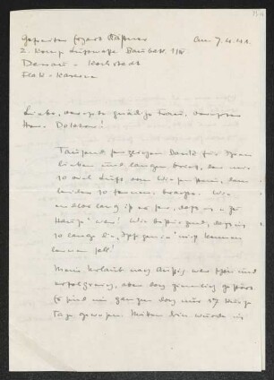 Brief von Erhart Kästner an Margarete Hauptmann und Gerhart Hauptmann
