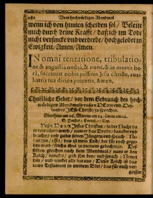 Christliche Gebet/ vor dem Gebrauch des hochwürdigen Abendmals ... zu sprechen.