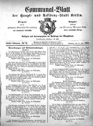 1864,31: No. 31, 31. Juli 1864