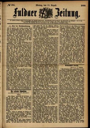 Ausgabe vom Montag, den 13. August 1888.