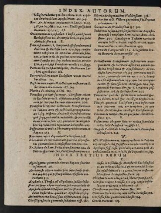 Index Tertius Rerum