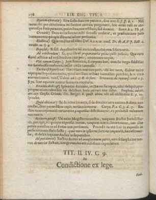 Tit. II. IV. C. 9. De Condictione ex lege.