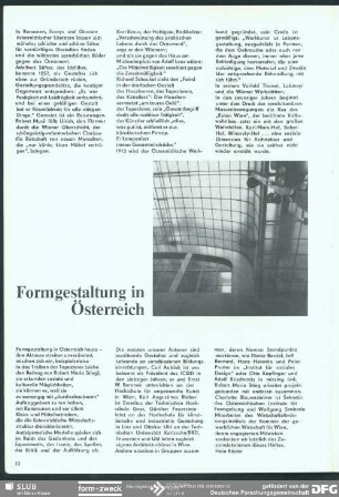 Formgestaltung in Österreich : Formgestaltung in Österreich