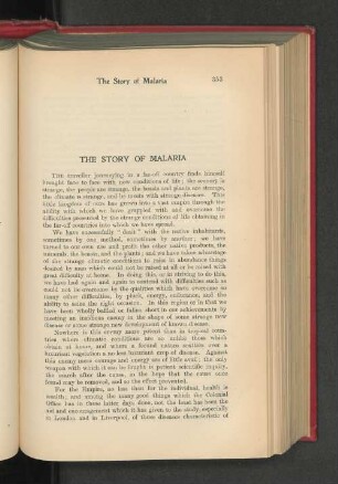 The Story of Malaria.