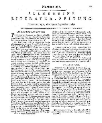 Gedanken über verschiedene Stellen einer vor kurzem erschienenen  Versuch einer Anleitung zur Sittenlehre für alle Menschen ohne Unterschied der Religion. Breslau [u.a.]: Gutsch [1784] Forts. 1 u.d.T.: Fortgesetzte Gedanken über einige Stellen des Versuchs einer allgemeinen Sittenlehre für alle Menschen ohne Unterschied der Religionen