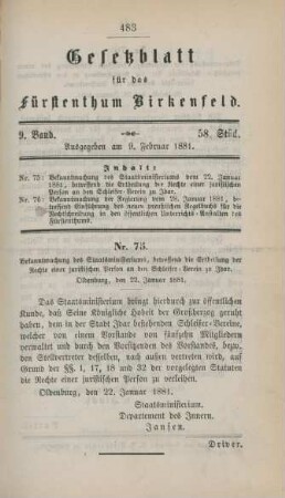 9. Februar-28. December = 58.-76. Stück