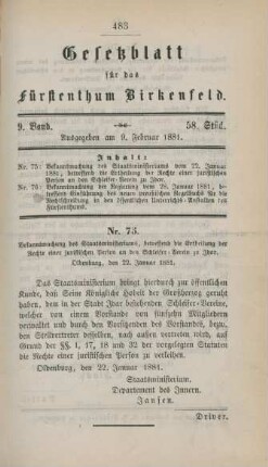 9. Februar-28. December = 58.-76. Stück
