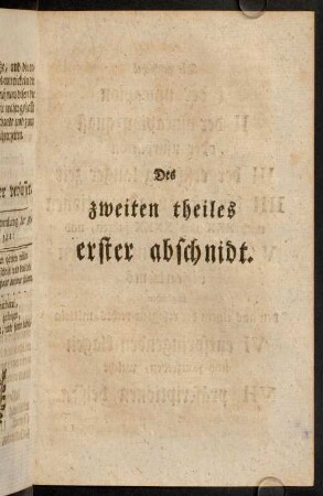 1-140, Des zweiten Theiles erster Abschnidt.