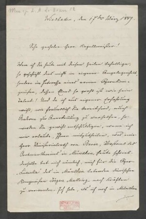 Brief an Unbekannt : 17.03.1889