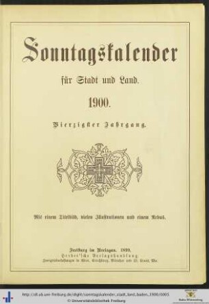 40. Jahrgang: Sonntagskalender für Stadt und Land