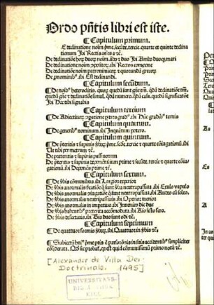 Ordo p[..]ntis libri est iste.