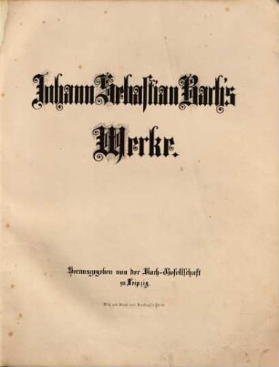 Johann Sebastian Bach's Werke, 9. Kammermusik, Erster Band