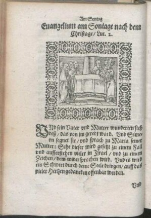 Euangelium am Sontage nach dem Christage/ Luc. 2.