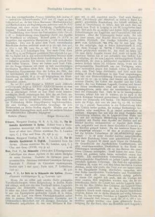 401-404 [Rezension] Gibson, Margaret, The Didascalia Apostolorum in English