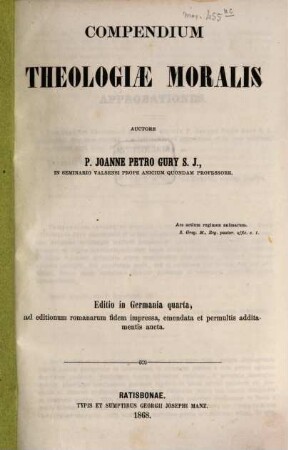 Compendium theologiae moralis. 1