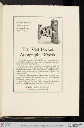Eastman Kodak Company [The Vest Pocket Autographic Kodak Camera]