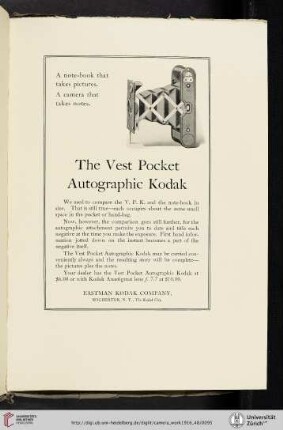Eastman Kodak Company [The Vest Pocket Autographic Kodak Camera]