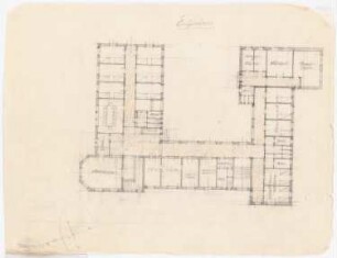Krankenhaus, Clerf (Clervaux): Erdgeschossgrundriss 1:200
