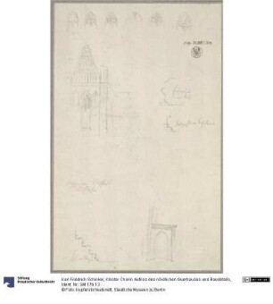 Kloster Chorin. Aufriss des nördlichen Querhauses und Baudetails