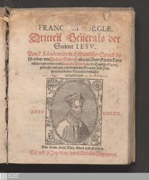 Leben/ Francisci Borgiæ, Dritten Generals der Societet Iesv