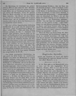 Maennel, F. A.: Genesis oder Geschichte der innern und äussern Entwicklung der englischen Sprache. Leipzig: Baumgärtner 1846 (Beschluss von Nr. 14)