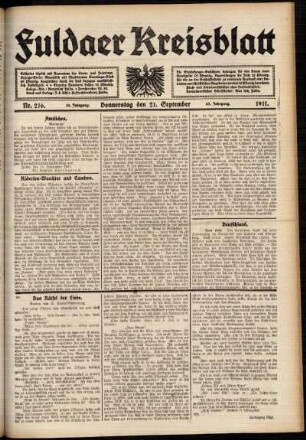 Ausgabe vom Donnerstag, den 21. September 1911.