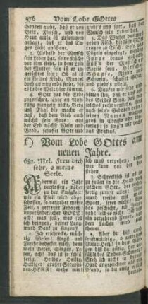 f) Vom Lobe Gottes am neuen Jahre