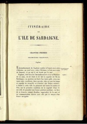 Itineraire De L'ile de Sardaigne.