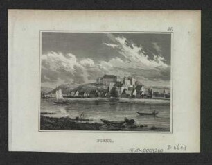 Ansicht von Pirna, Stahlstich, 1840 : Pirna. Stuttgart , [1840]. - 1 Kunstbl. : Stahlstich ; 10 x 7 cm